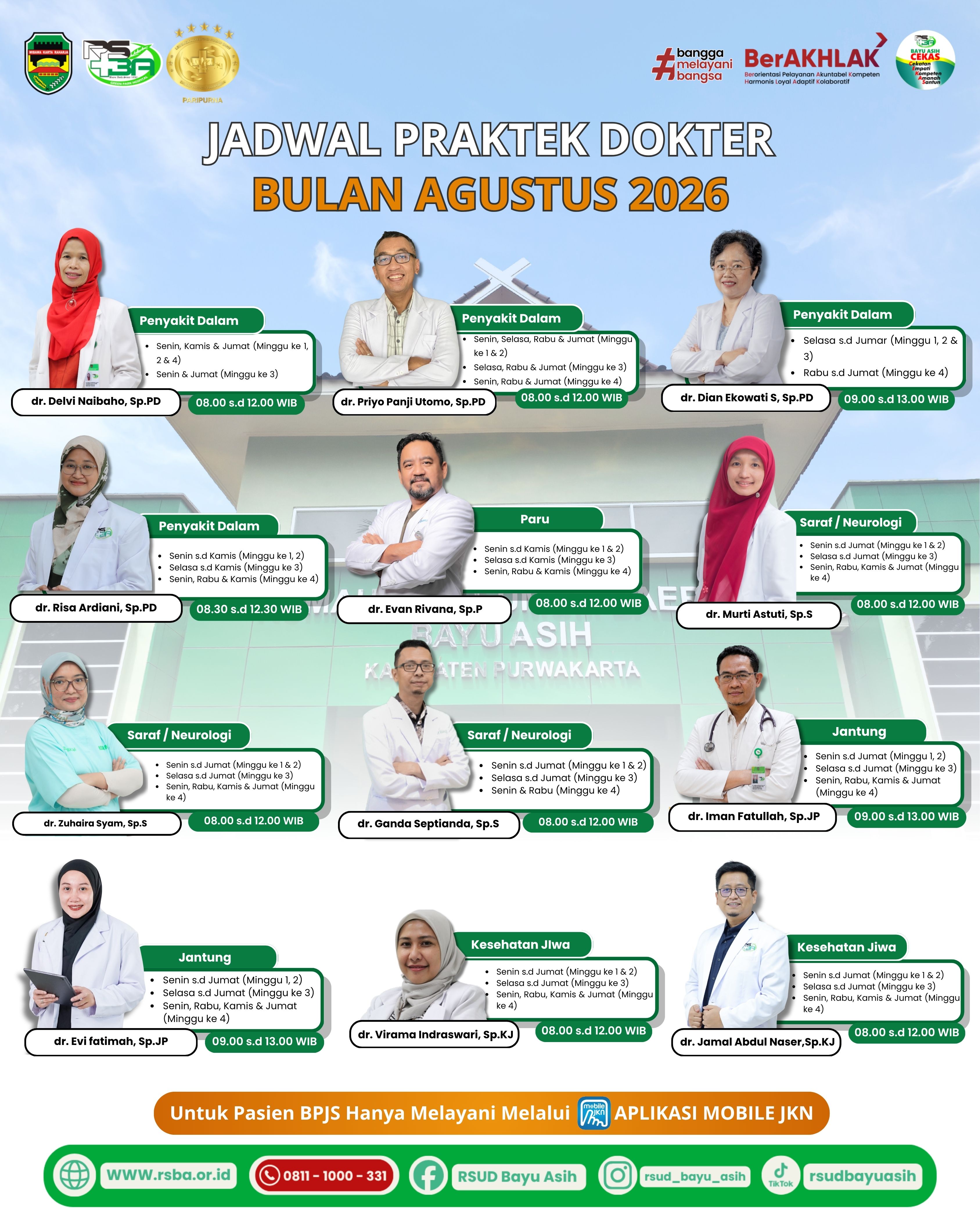 Jadwal Dokter Agustus 2026