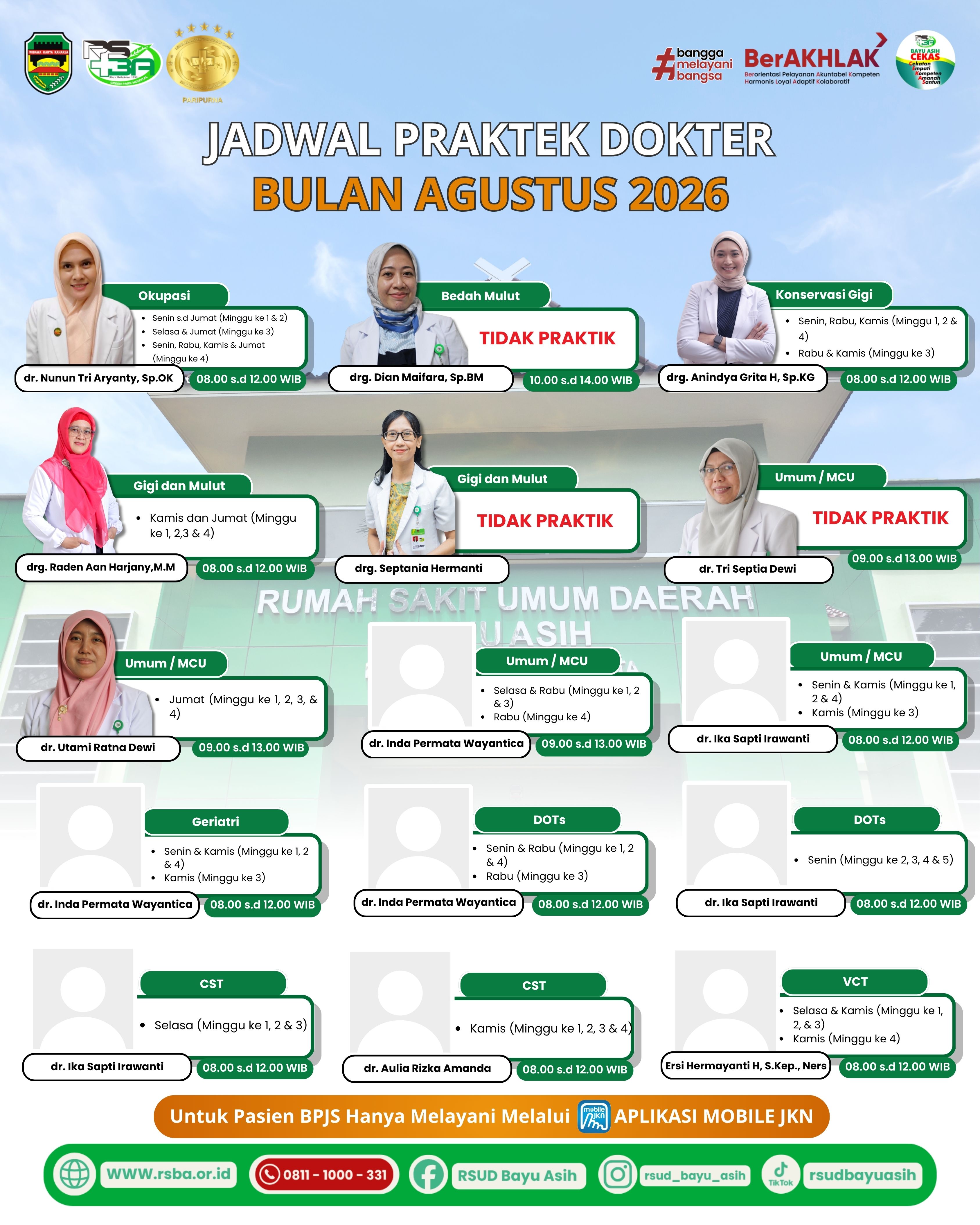 Jadwal Dokter Agustus 2026