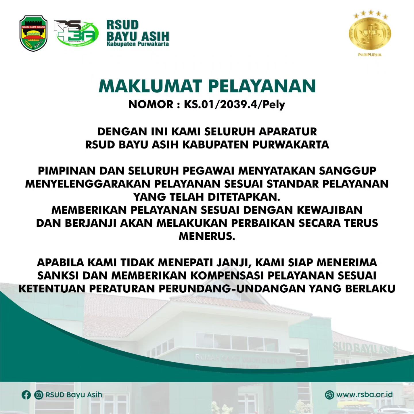 Maklumat Pelayanan Rumah Sakit