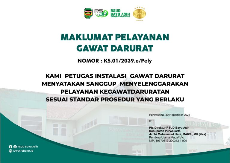 Maklumat Pelayanan Gawat Darurat