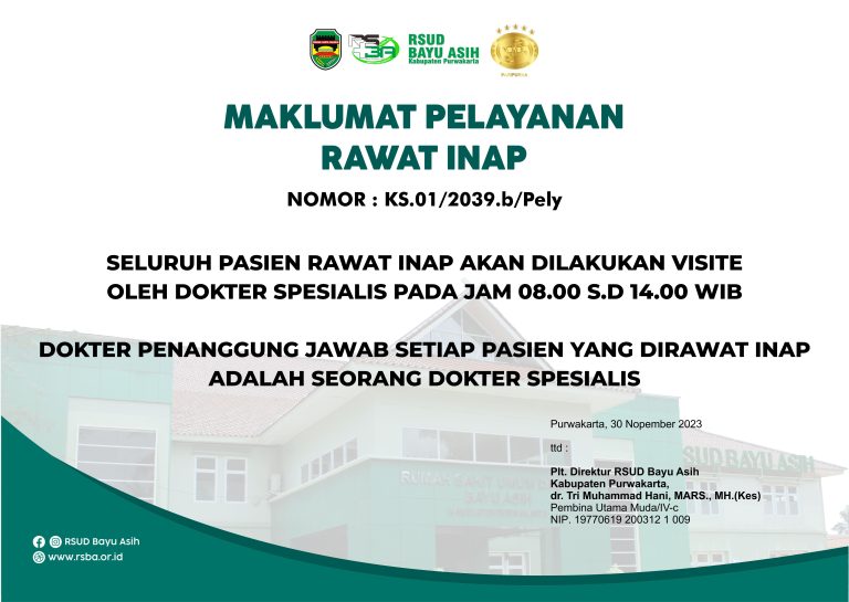 Maklumat Pelayanan Rawat Inap