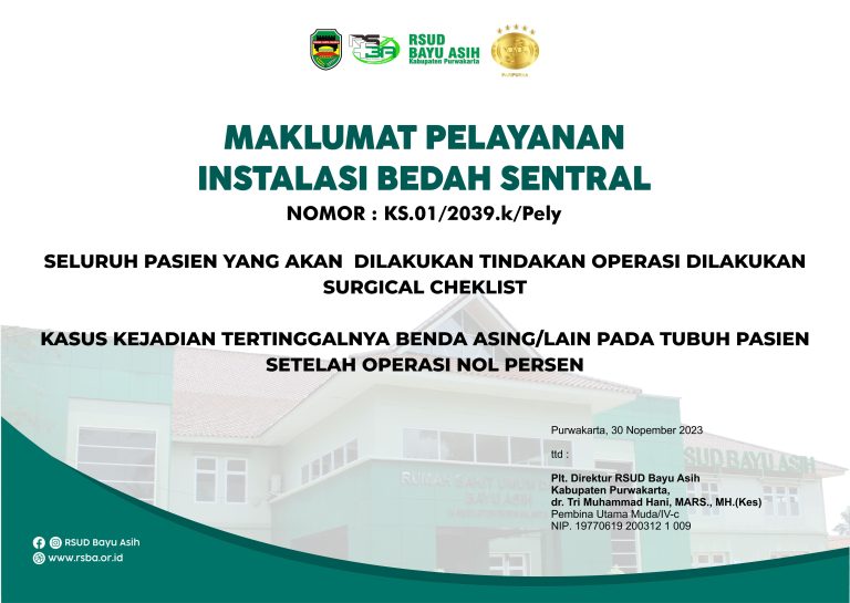 Maklumat Pelayanan Bedah Sentral