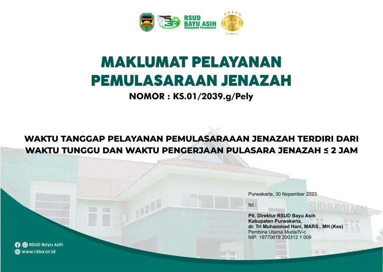 Maklumat Pelayanan Kamar Jenazah